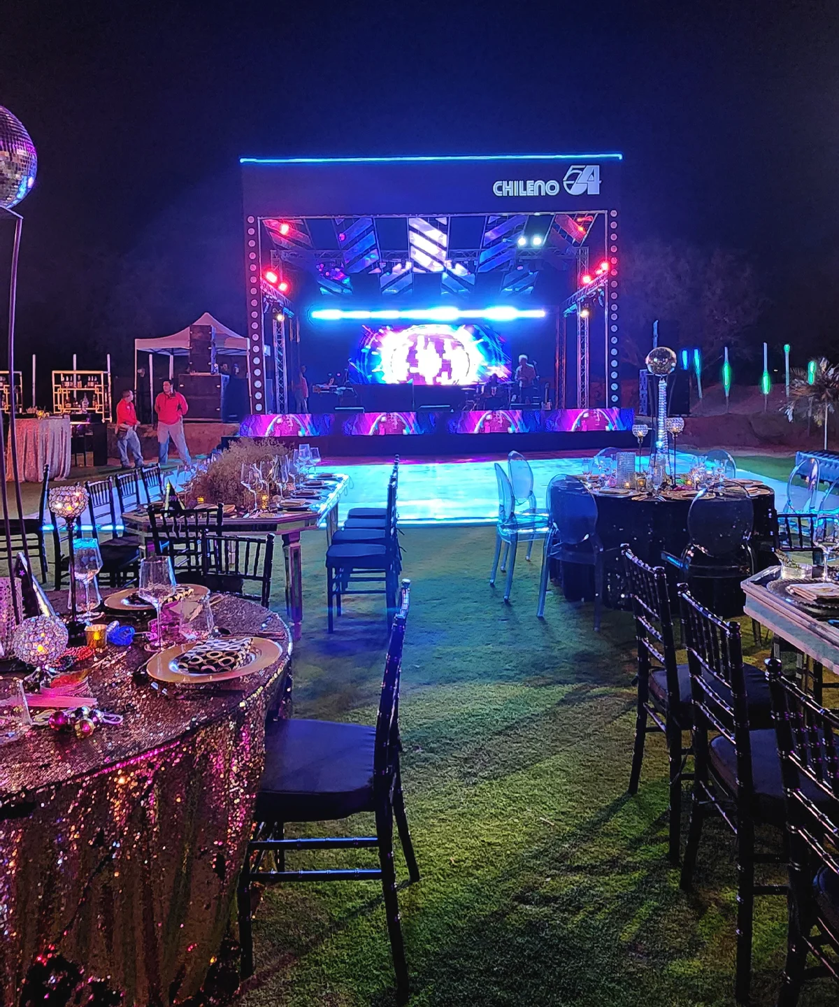Corporate event at night