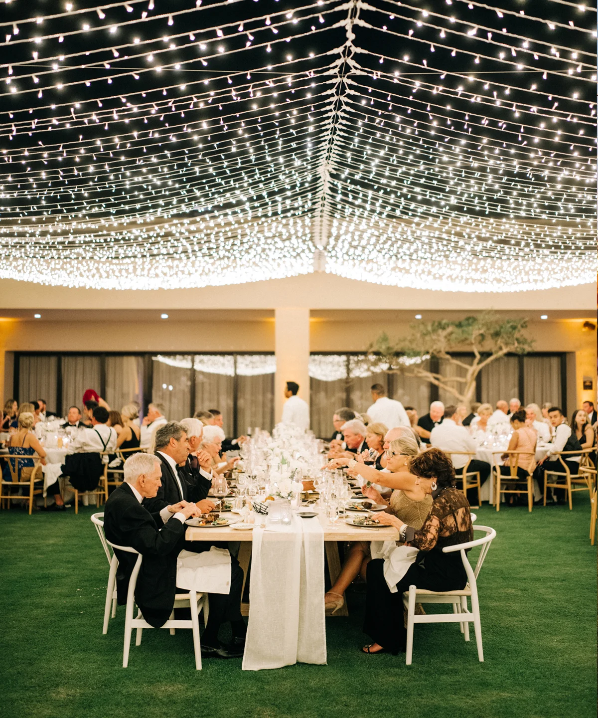 Kacie and Joe's wedding at night