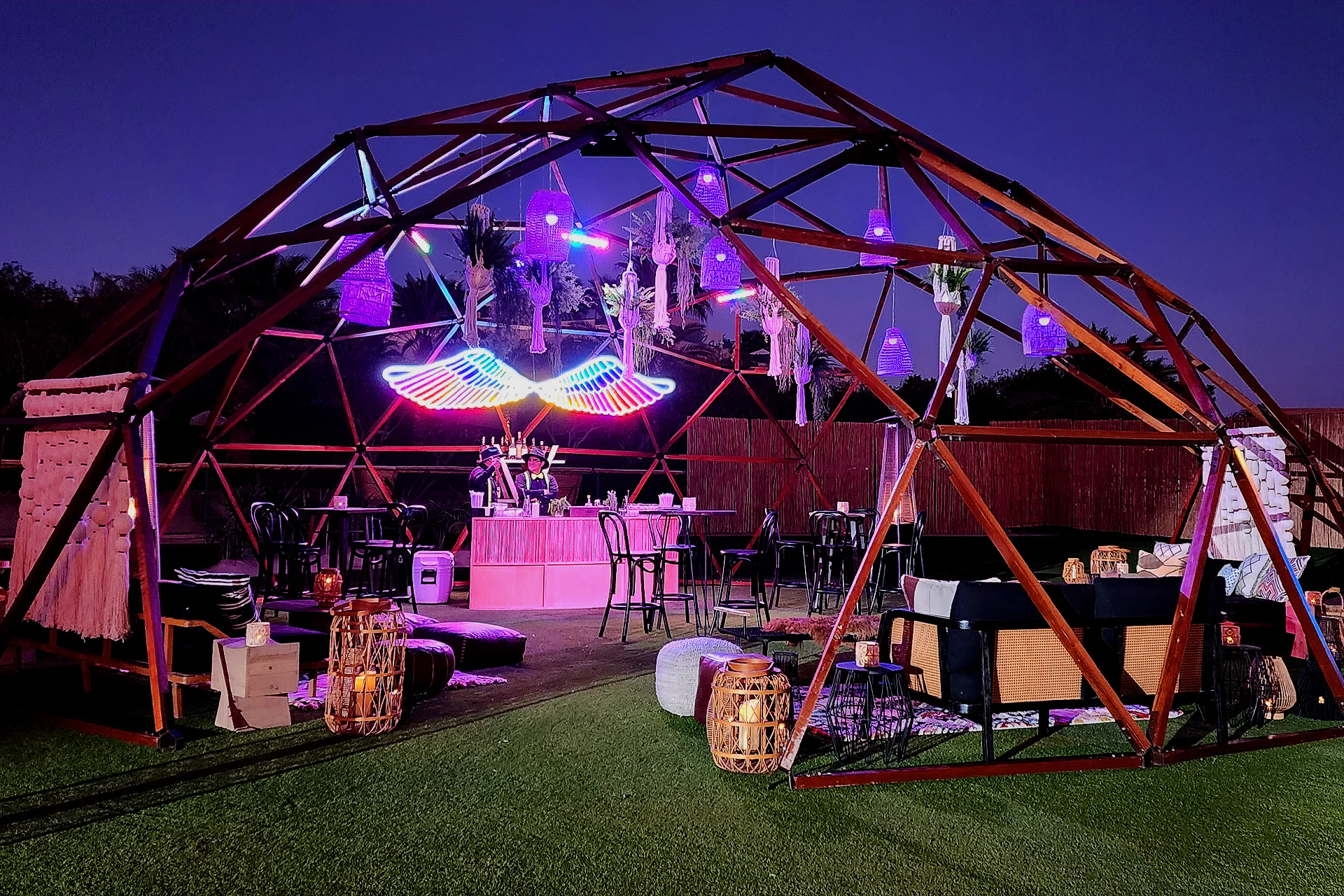 Lighting of the structure of the annual party
